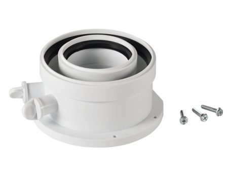 Адаптер коаксиальный вертикальный Ø80/125 мм Ø80 мм - ПП, Ø125 мм АЛ (для конденсационных котлов)